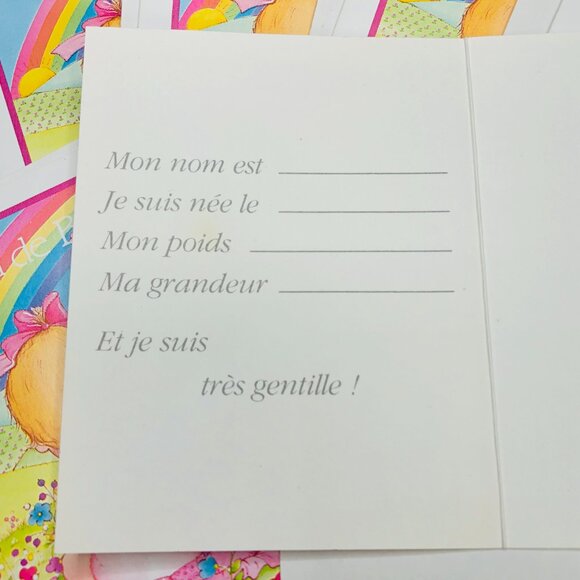 Vintage 80s Baby Birth Thank You Cards (Lot of 24): French Text- Picture Holder - Picture 4 of 10